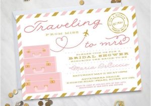 Destination Wedding Bridal Shower Invitations Traveling From Miss to Mrs – Destination Wedding Bridal