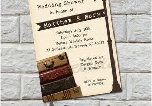 Destination Wedding Bridal Shower Invitations Vintage Suitcase Wedding Shower Invitation Bridal Shower