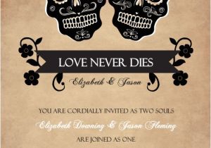Dia De Los Muertos Wedding Invitations Halloween Wedding Invitations Day Of the Dead Skulls