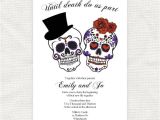 Dia De Los Muertos Wedding Invitations until Death Do Us Part Wedding Invitation Sugar Skulls