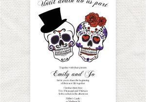 Dia De Los Muertos Wedding Invitations until Death Do Us Part Wedding Invitation Sugar Skulls