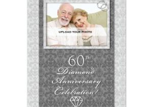 Diamond Wedding Invitation Template 60th Diamond Wedding Anniversary Party Invitations Zazzle