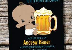 Diaper and Beer Party Invitations Man Shower African American Beer and Babies Diaper Party