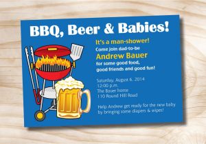 Diaper and Beer Party Invitations Man Shower Bbq Beer and Babies Diaper Party Invitation
