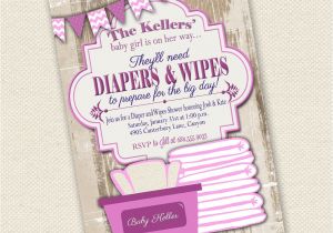 Diaper and Wipes Baby Shower Invitation Wording Baby Shower Invitation Diaper and Wipes Baby Shower