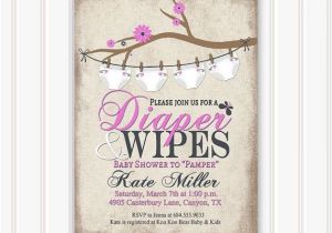 Diaper and Wipes Party Invites Baby Shower Invitation Diaper and Wipes Baby by