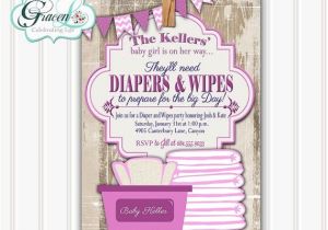 Diaper and Wipes Party Invites Baby Shower Invitation Diaper and Wipes Baby Shower