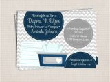 Diaper and Wipes Party Invites Items Similar to Diaper and Wipe Gray Navy Baby Boy
