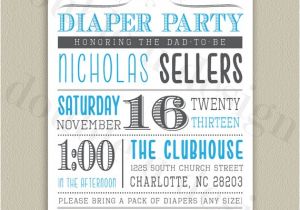 Diaper Party Invitation Diaper Party Printable Invitation with Color by Doubleudesign