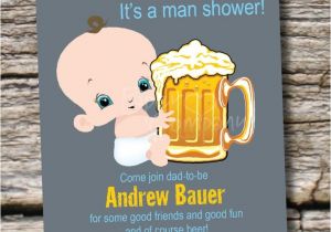 Diaper Party Invitation Man Shower Beer and Babies Diaper Party Invitation