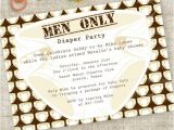 Diaper Party Invitations for Men Men Only Diaper Party Man Shower Invitation by