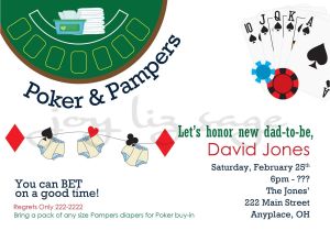 Diaper Poker Party Invitations Poker and Pampers Diaper Shower Digitial File Only Print