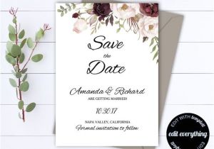 Difference Between Save the Date and Wedding Invitation Floral Save the Date Wedding Template Floral Wedding Save