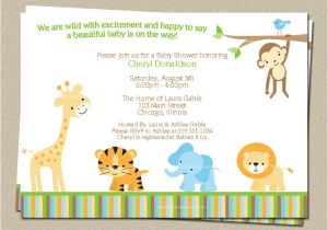 Digital Baby Shower Invitations Email Digital Jungle theme Baby Shower Invitation Safari Zoo