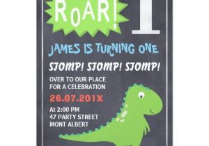 Dinosaur 1st Birthday Party Invitations Boys Dinosaur Chalkboard 1st Birthday Invitation Zazzle
