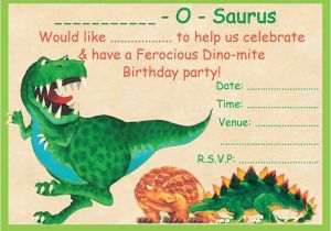 Dinosaur Party Invitation Template Free Boys Dinosaur theme Birthday Party Invitations Kids
