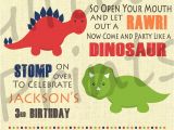 Dinosaur themed Party Invitations Birthday Invitation Dinosaur theme