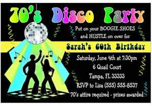 Disco theme Party Invitations 70s Disco Party Invitations Newhairstylesformen2014 Com