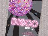 Disco theme Party Invitations Disco Ball Birthday Party Invitation Personalized Printable