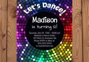 Disco theme Party Invitations Free Dance Party Invitations Dance Birthday Invitation Disco