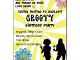 Disco theme Party Invitations Groovy Party Invitation Personalised Party Invites