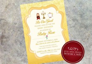 Disney Belle Bridal Shower Invitations Be Our Guest Beauty and the Beast S Belle Inspired 5×7