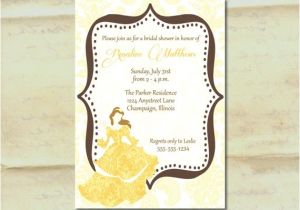 Disney Belle Bridal Shower Invitations Bridal Shower Invitation Princess Belle Silhouette In