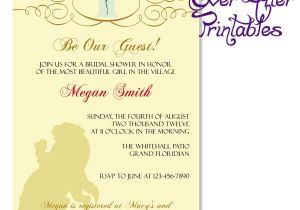 Disney Bridal Shower Invitation Wording Beauty and the Beast Invite