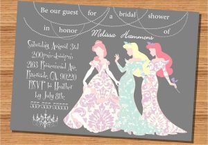 Disney Bridal Shower Invitation Wording Princess Wedding Shower Invitation Disney Princesses