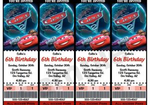 Disney Cars Birthday Invitations Tickets Disney Cars 2 Movie Ticket Invitations Printable Pdf