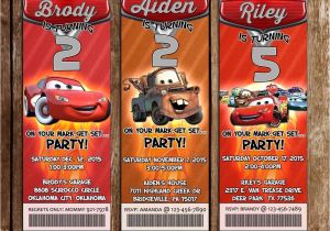 Disney Cars Birthday Invitations Tickets Novel Concept Designs Disney S Cars Movie Birthday Party