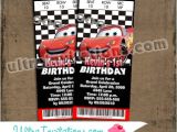 Disney Cars Birthday Invitations Tickets Pixar Cars Ticket Birthday Invitations 2