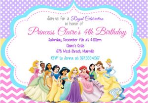 Disney Princess Birthday Invitation Template Princess Invitation Disney Princess Invitation Birthday