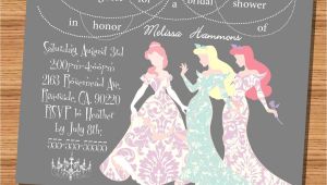 Disney Princess themed Bridal Shower Invitations Princess Wedding Shower Invitation Disney Princesses