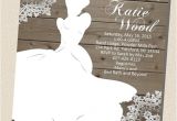 Disney Princess themed Bridal Shower Invitations Rustic Wooden Vintage Disney Princess Cinderella