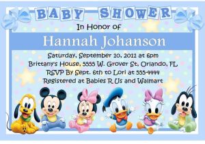 Disney themed Baby Shower Invites Disney World Baby Shower Invitations