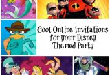 Disney themed Party Invitations Birthday Invitations with Disney Movie Characters