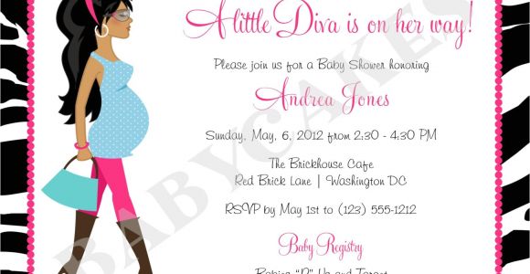 Diva Baby Shower Invitations Diva Baby Shower Invitation Zebra Print totally Fabulous Diy