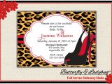 Divorce Party Invite Wording Cheetah Stiletto High Heel Divorce Birthday Bachelorette