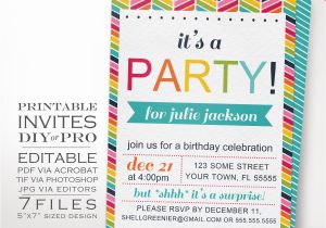 Diy Birthday Invitations Templates Diy Rainbow Birthday Party Invitation Template Rainbow