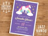 Diy Birthday Invitations Templates Unicorn Birthday Invitation Template Diy Printable Unicorn
