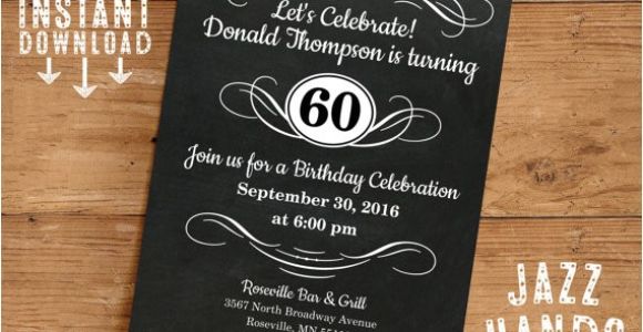 Diy Birthday Invitations Templates Vintage Adult Birthday Invitation Template Diy Printable