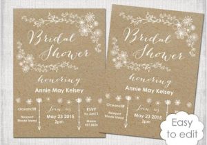 Diy Bridal Shower Invitations Templates Bridal Shower Invitation Template Rustic Printable