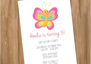 Diy butterfly Birthday Invitations Items Similar to Cute butterfly Birthday Party Invitation