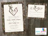 Diy Camo Wedding Invitations Camo Deer Hearts Wedding Invitation Rsvp Card Mrsprint