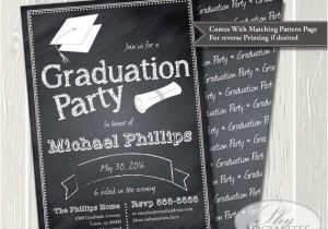 Diy Graduation Party Invitations Chalkboard Graduation Invitation Graduation Party
