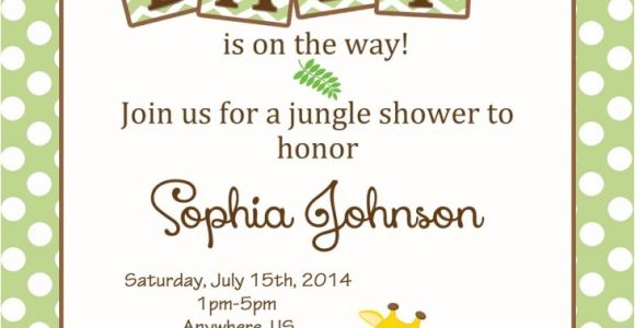 Diy Jungle theme Baby Shower Invitations Baby Shower Jungle theme Invitations