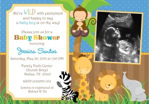 Diy Jungle theme Baby Shower Invitations Safari Jungle Animals Baby Shower Invitation by Jcbabycakes