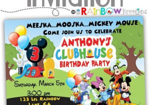 Diy Mickey Mouse Party Invitations 206 Diy Mickey Mouse Clubhouse Party Invitation or Thank