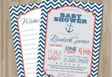 Diy Nautical Baby Shower Invitations Nautical Baby Shower Invitation Diy Card Blue Chevron